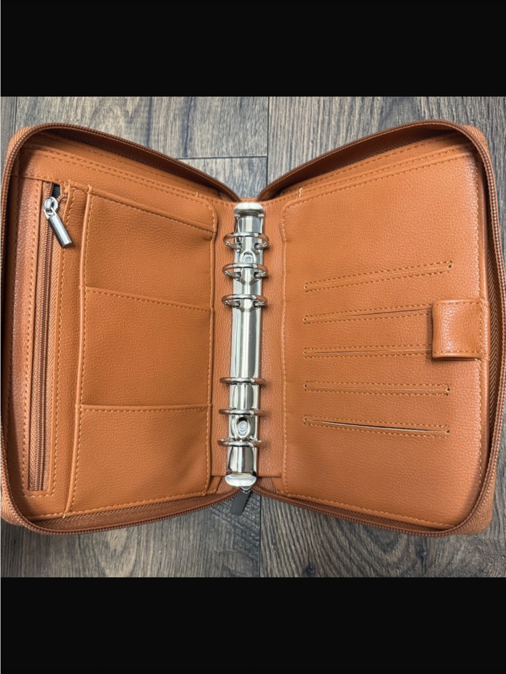 The Budget Mom Tan Vegan Leather Ring Binder Wallet Great for Cash Envelopes